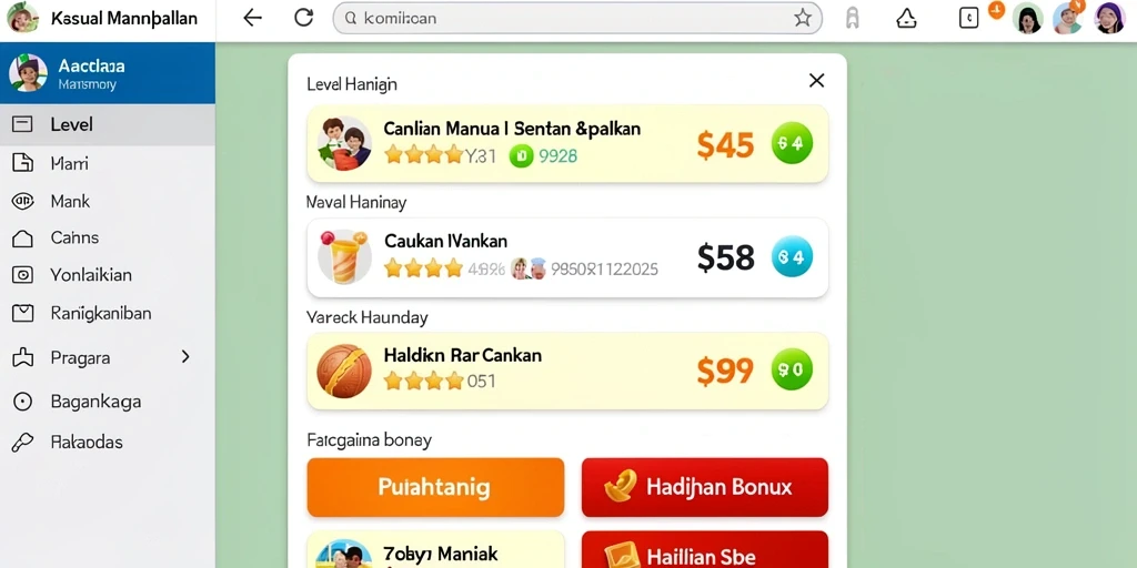Screenshot menampilkan antarmuka permainan yang menarik dan mudah dipahami.