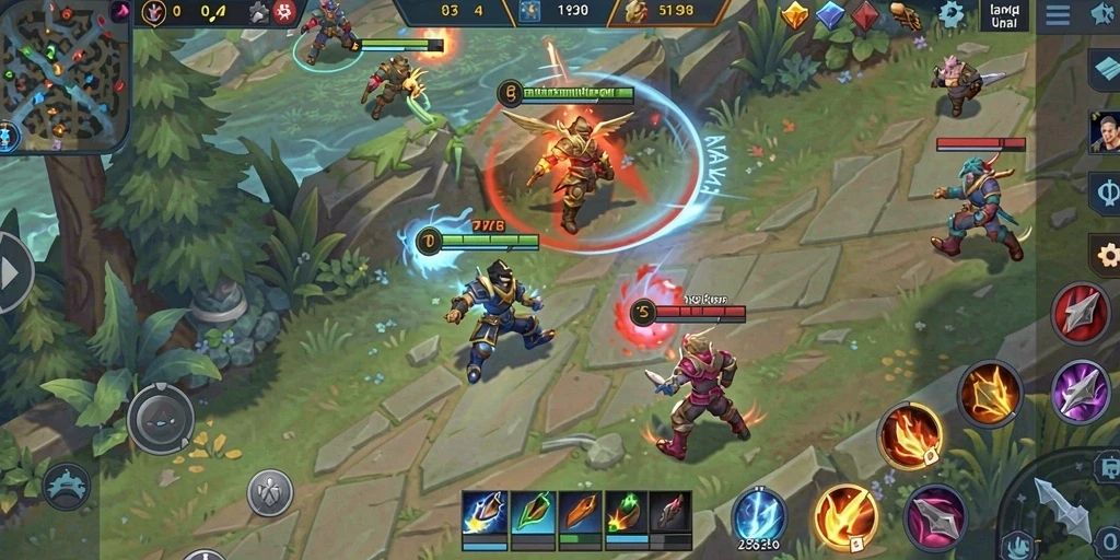 Screenshot menunjukkan grafis indah dari hutan dalam game.