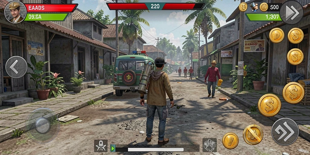 Tangkapan layar memperlihatkan aksi karakter utama saat bertarung.